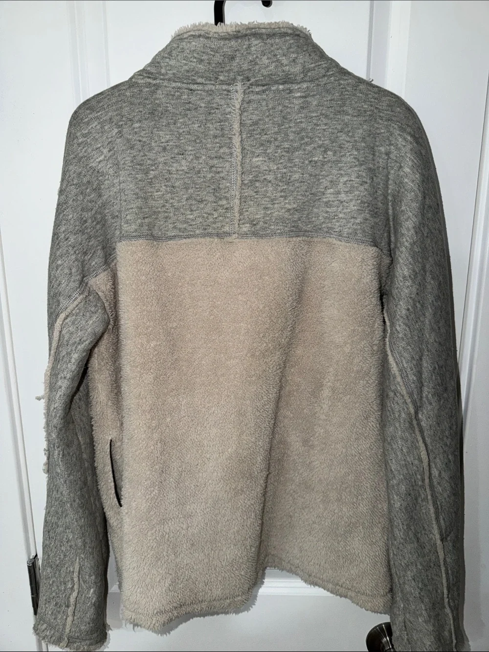 dylan Two-Tone Gray/Taupe Sherpa Half-Zip Pullover